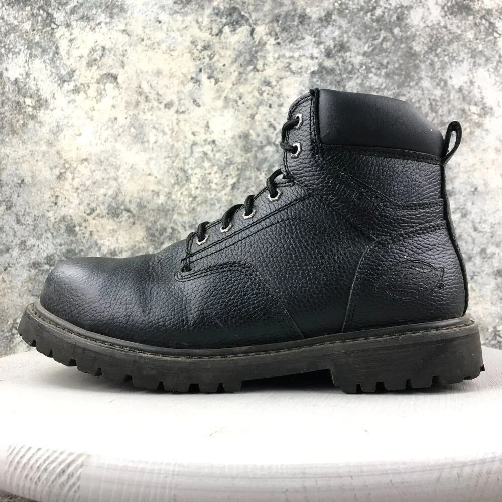 Dickies Men's Size 10.5 Prowler Black Leather Steel Toe Slip Resistant Work Boot